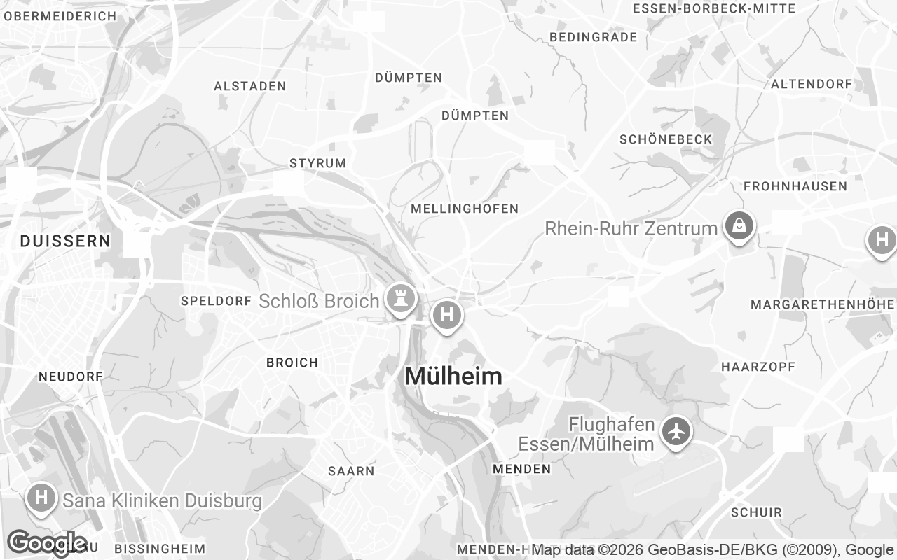 Karte von Mülheim an der Ruhr
