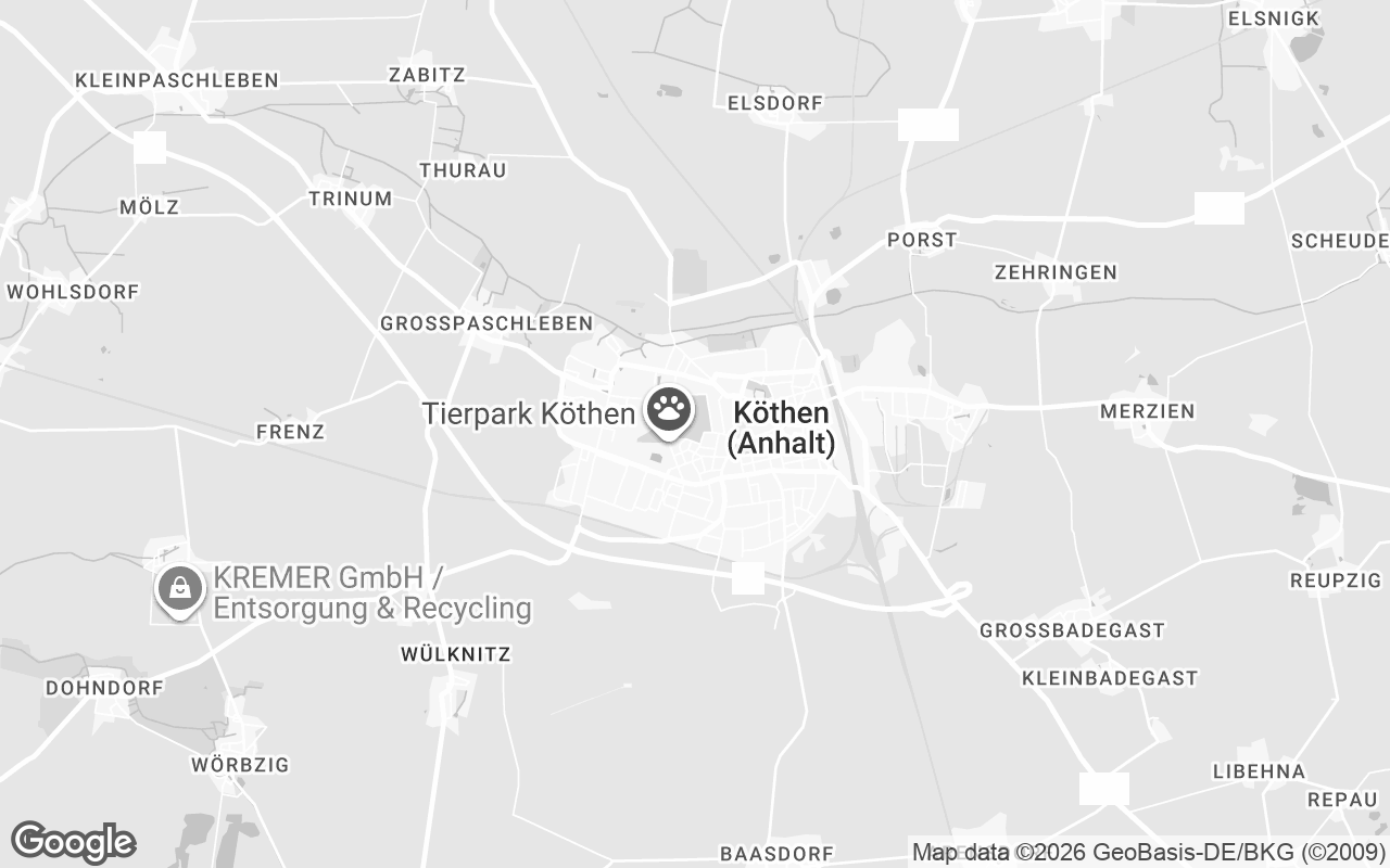 Karte von Köthen (Anhalt)