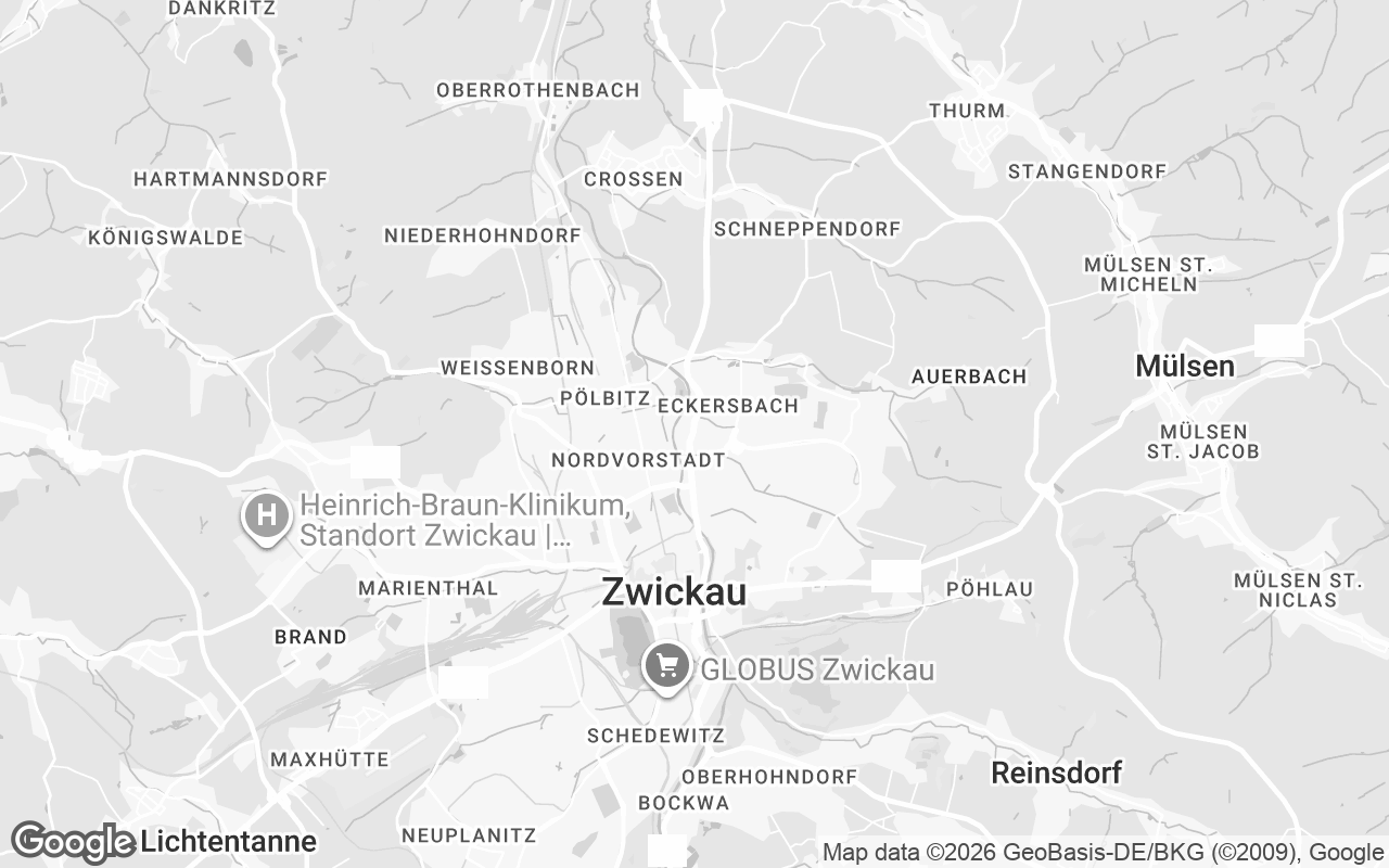 Karte von Zwickau