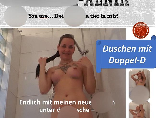 DUSCHEN MIT Doppel-D! Es wird NASS! Neue Silikonti*ten unter der Dusche