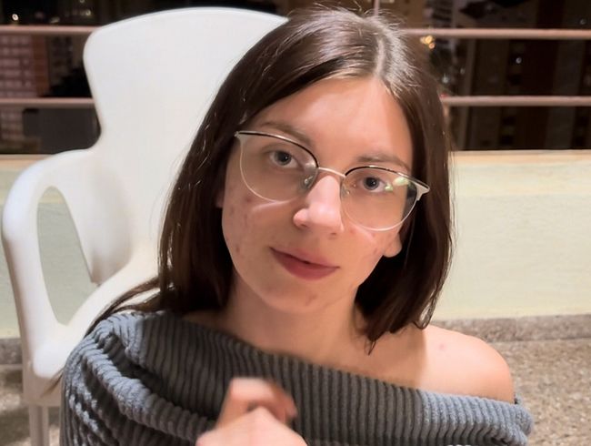 schw**z von Stiefvater auf dem Balkon vom Hotel gelut**ht