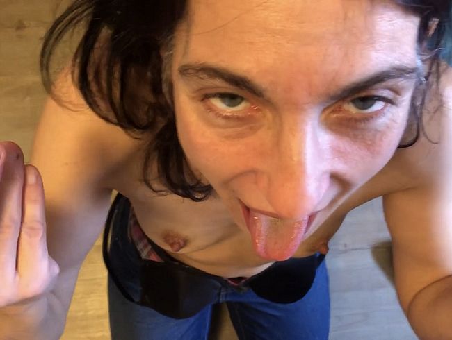 Mega sper*a Ladung für meinen Mund und mein Gesicht wie Geil