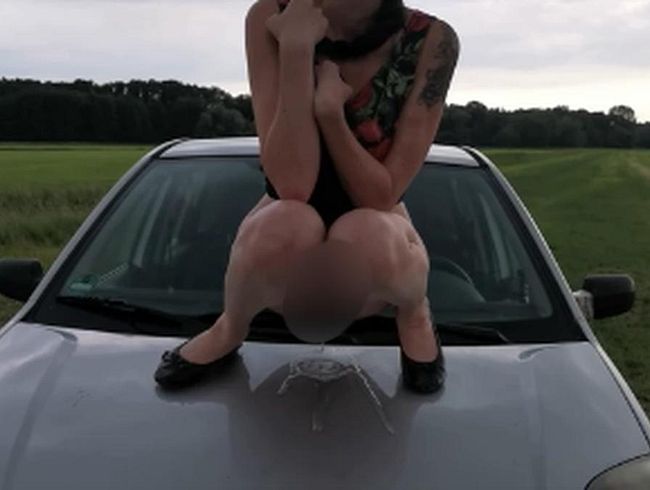 Ich pin**l auf die Motohaube!