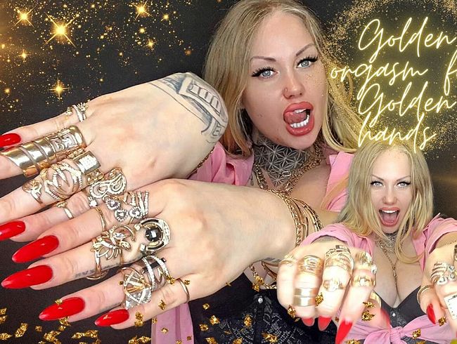 Goldsmerisierende Spirale! Goldener Orgasmus zu goldenen Händen!