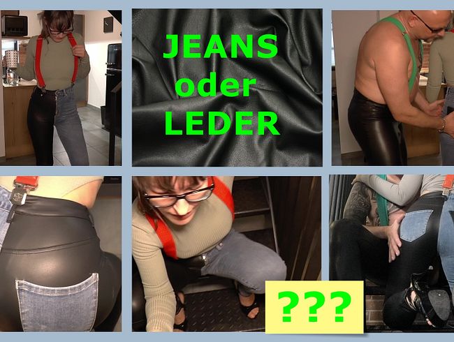 crazy Typ spri**t mir auf meine Geile Ami High Waste Skinny Leder Jeanshose!
